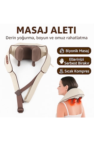 Isıtmalı Yoğurma Masaj Aleti Boyun, Omuz Ve Sırt Masah Aleti