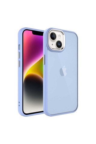 Apple Uyumlu iPhone 14 Kılıf Buzlu Sert Pc Zore May Kapak Lila