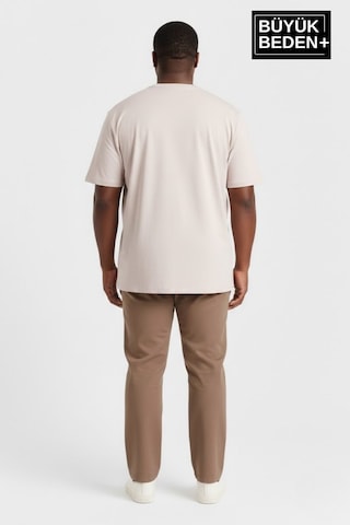 Superlife Erkek Büyük Beden Willamsburg Brooklyn Baskılı 3xl-6xl Bisiklet Yaka Tshırt Spr26bts510-16 Ekru