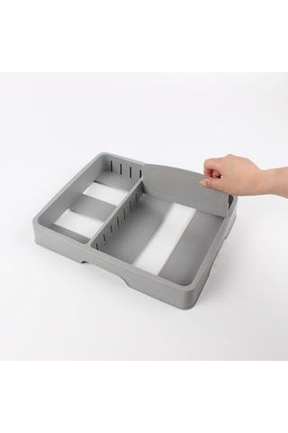 Yifomall Mutfak Rafı İçin Ayarlanabilir Plastik Kapak Depolama Kutusu - Taze Saklama Ve Düzenleme Fonksiyonuyla Çeşitli Kapakları Saklayın Gri Diğer