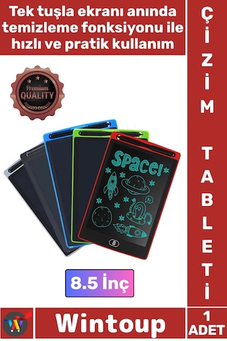 Tablet Çocuk Dijital Yazım Grafik Tasarım Not Tutma Hafif Akıllı Lcd Çizim Eğitim Tableti 8.5 İnç