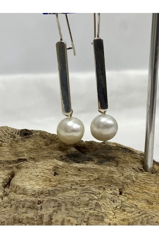 Gümüş İncili Kadın Küpe Gümüş