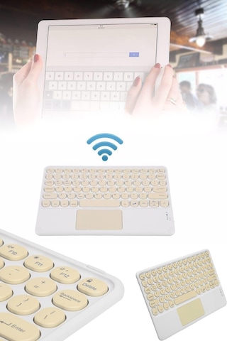 Android Apple Uyumlu iOS Uyumlu Bluetooth Klavye Touchpad Slim Kablosuz Wifi Q Klavye