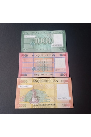 Escoines Koleksiyon 3996368f63c065d922 Lübnan 1000/5000/10.000 Livres Çil Eski Yabancı Kağıt Para