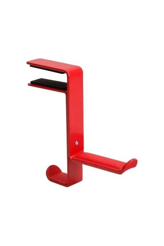 Fastbuy Kırmızı Metal Kulaklık Tutucu: Açılı, Kayma Azaltıcı, Masa Üstü Klemeli, Pu Yastıklı, Tek Bütünlük, Hızlı Montaj