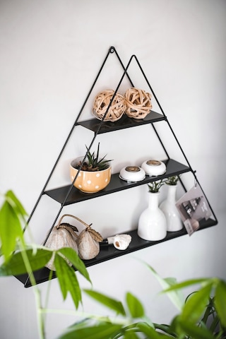 DEKORATİF METAL RAF ÜÇGEN DUVAR RAFI KURULUM GEREKTİRMEYEN TEK PA