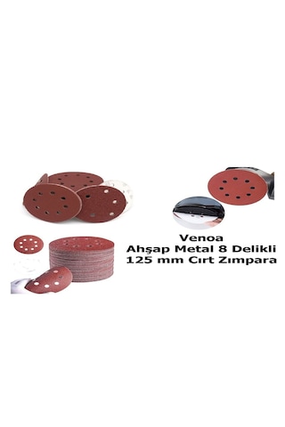 Venoa 125 Mm Cırt Zımpara Kağıdı 10 Adet 8 Delikli Disk, Ahşap & Metal Uyumlu - 60 Kum