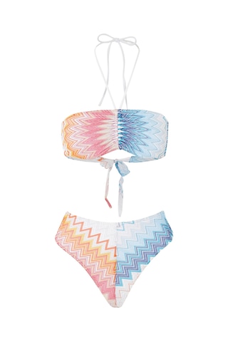 Missoni Chevron Desenli Bandeau Bikini Seti Çok Renkli Mavi