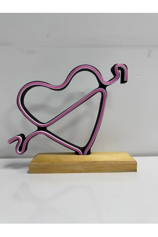 14 Şubat'a Özel Kalp Ve Ok Temalı Neon Gece Lambası Çok Renkli