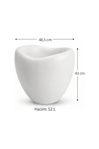 Omnipazar So-lle Lale Saksı Dekoratif Modern Plastik İç Kovalı 52 Litre Beyaz