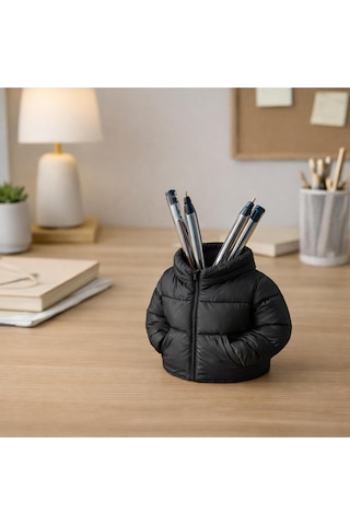 3d Tasarım "şişme Mont" Serisi Dekoratif Kalemlik Ve Organizer