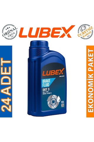 Lubex Brake Fluid Dot 3 Fren Hidrolik Yağı 500 Ml 24 Adet