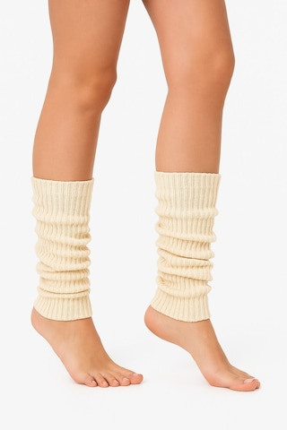 Kadın Triko Tozluk Yumuşak Esnek Diz Altı Bacak Isıtıcı Leg Warmers EKru