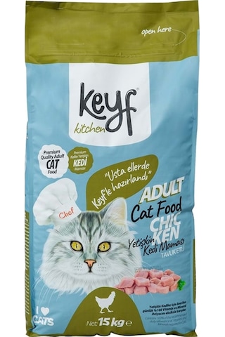 Keyf Tavuklu Yetişkin Kedi Maması 15 KG