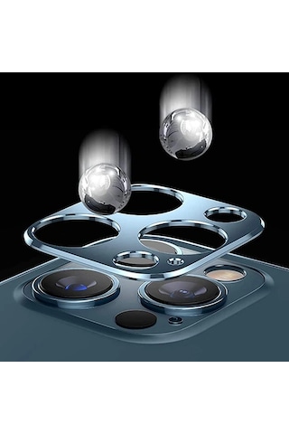 Apple, Uyumlu iPhone 12 3d Metal Kamera Koruyucu Metal Lens- 5775