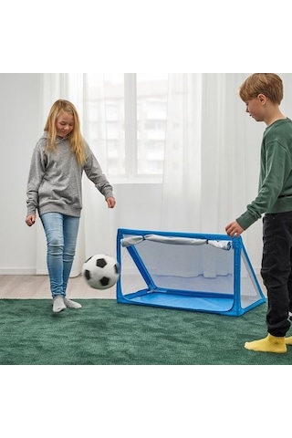 Çocuk Futbol Kalesi ve Depolama Alanı 90x53x53 CM Mavi Ikea Çok Renkli