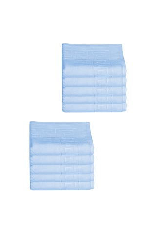 10 Lu Otel Ayak Havlusu Bukle Ayak İzli 50x70 Cm Renkli 16/2 Avs 250 Gr Mavi