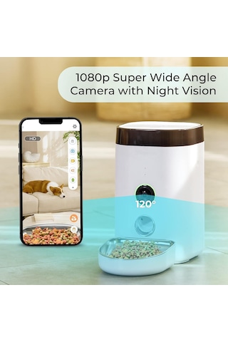 Dogness F10a Kameralı Otomatik Mama Kabı - 1080p Hd, Wi-fi Bağlantılı, 3.6 Litre