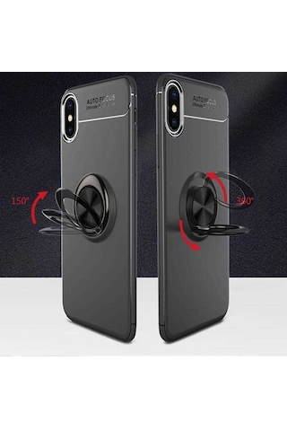 Apple Uyumlu iPhone Xs Max 6.5 Kılıf Zore Ravel Silikon Kapak Siyah-Mavi