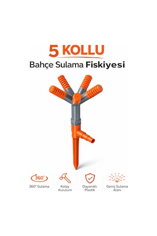 5 Kollu Bahçe Sulama Fıskiyesi Döner Çim Sulama Sprink Otomatik Bahçe Sulama Aparatı