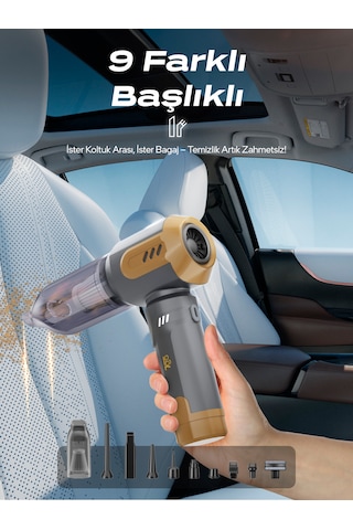 7go Ahv-14 2'si 1 Arada Kablosuz Araç İçi Süpürge Turuncu 18000