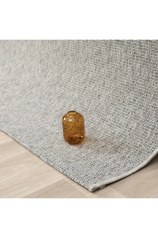 Gri Dokuma Görünümlü Modern Halı - L662grbo