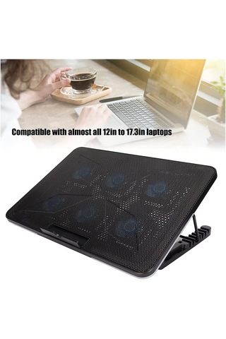 Oyuncu Notebook Soğutucu Stand 6 Fanlı Kademeli Telefon Tutuculu