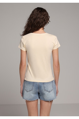 Colin's Colins Slim Fit Yuvarlak Yaka Düz Kadın Sari Kısa Kol Tişört Cl1082269 Q1.v1 Bty Sarı