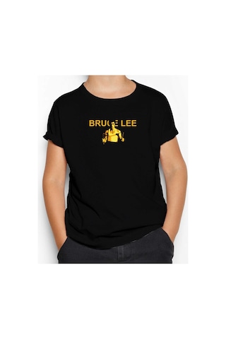 Zepplin Giyim Bruce Lee Nunchaku Siyah Çocuk Tişört Siyah