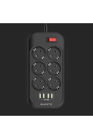 Sword Uzatma Kablosu Sw-4u6pb 6 Prızlı + 4 Usblı Diğer