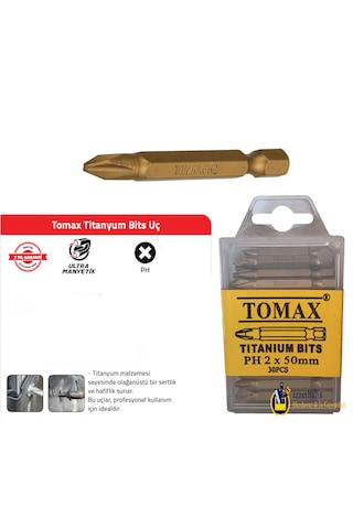 Tomax Ph 2 X 50 Mm Titanyum Bits Uç 30 Adet
