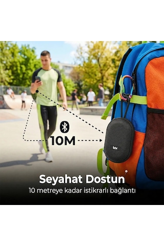 Bix Bxws01 Bluetooth 6.0 Ipx4 Suya Dayanıklı 8w Taşınabilir Hoparlör Microsd & Usb Destekli Speaker Kırmızı