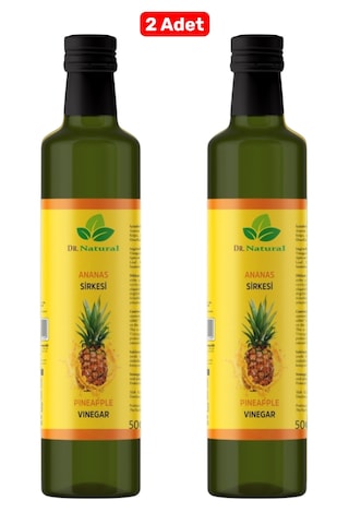 2 Adet Ananas Sirkesi Doğal Fermantasyon Detox Sirke 500 Ml