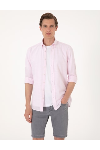 Pierre Cardin Erkek Nar Çiçeği Gömlek Desenli 50307101-vr239 Nar Çiçeği