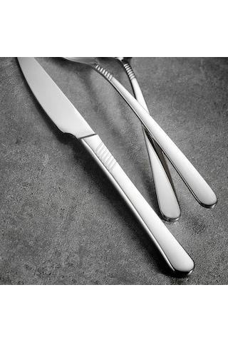 Kütahya Porselen Elegant 84 Parça Çatal Bıçak Takımı-Sade Gümüş
