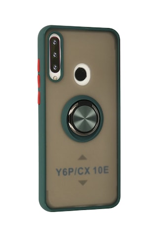 Newface - 683 - Huawei Y6p Kılıf Montreal Yüzüklü Silikon Kapak - Ece-umay - - Yeşil