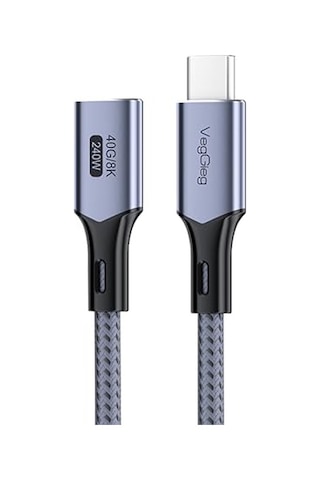 Usb 4.0 E-mark 240w 40gbps Thunderbolt 4 8k 60hz Type-c Uzatma Kablosu 50 Cm Diğer