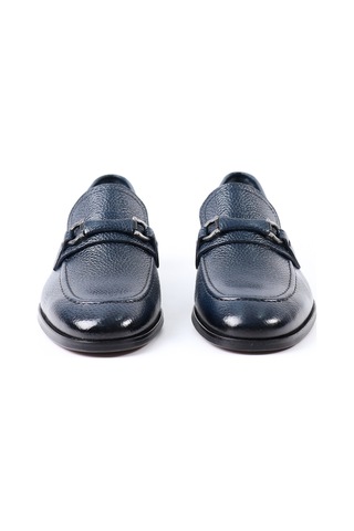 Tuna Hakiki Deri Lacivert Mokasen Klasik Erkek Ayakkabı - K01 Lacivert