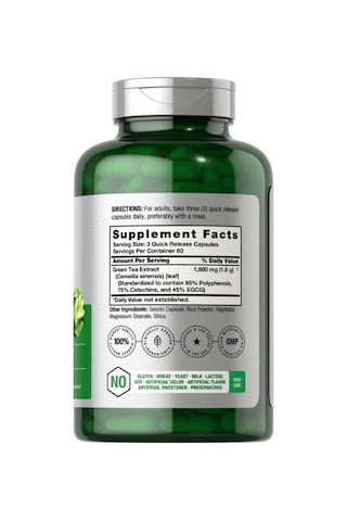 Horbäach Egcg Green Tea Extract 180 Capsul Max Potency Non-g...