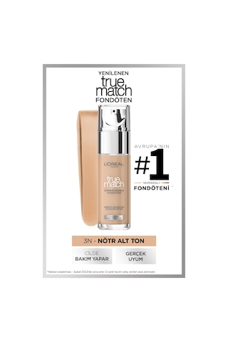 L'Oreal Paris True Match Fondöten 3N Creamy Beige 30 ML