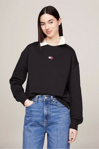 Tommy Hilfiger Kadın Badge Siyah Sweatshirt Siyah