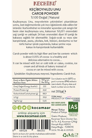 Kocamaar Çiftliği Keçiboynuzu Unu 200 G