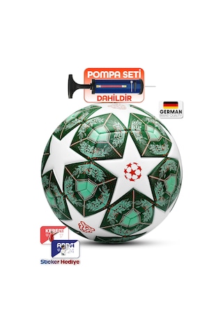 Profesyonel Futbol Topu 2025 Şampiyonlar Ligi Pompalı Sert Zemin Halı Saha Futbol Topu No5 Yeşil 555 Yeşil