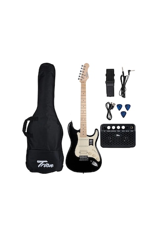 Trion Tgp-112-bk Aksesuar Ve Amfi Dahil Siyah Elektro Gitar Seti