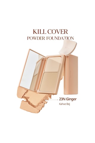 Hafif Yapılı, Pürüzsüz Mat Bitişli Pudra Fondöten Clıo Kill Cover Powder Foundation 23n Ginger 23