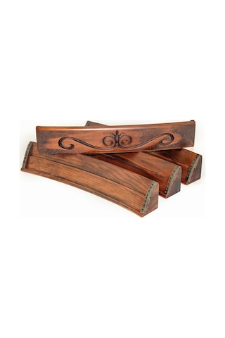 Helena Wood Art Elliptic Oval El Yapımı Masif Ahşap Oymalı Okey Takım