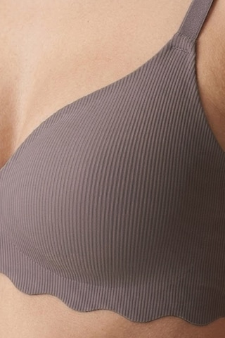 Cottonill Seamless Bra - Lumera Kahverengi Lazer Kesim Balensiz Rib Dokulu Dalga Kesim Dikişsiz Kadın Sütyen