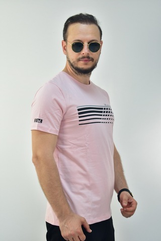 Escetic Erkek Pudra Slim Fit T-Shirt-3294 Pudra