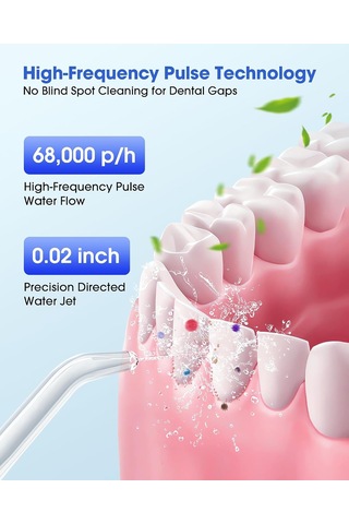 Su Diş Flosser, 10oz Su Tankı İle Taşınabilir Oral Irrigator, 7x Derin Temizleme, 5 Nozul Seçenekleri, Ipx7 Su Geç