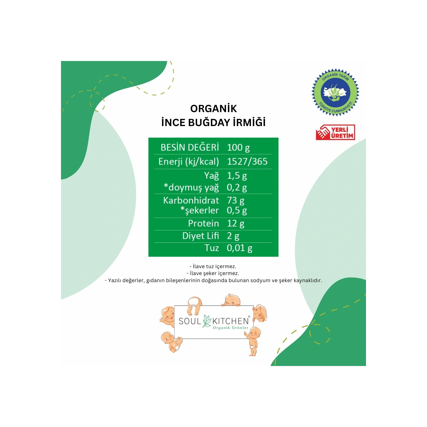 Soul Kitchen Organik İnce Buğday İrmiği Bebek İrmiği 400 G